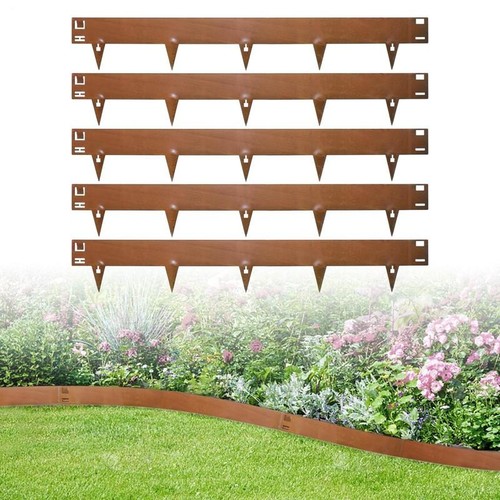 Corten steel lawn edging set - edging,