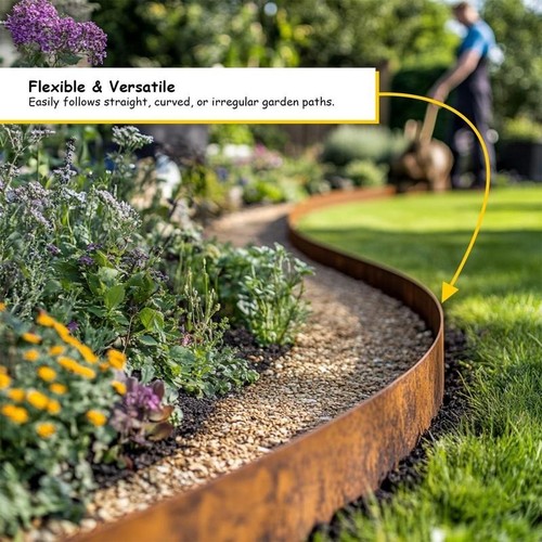 10m metal garden edging corten - garden,