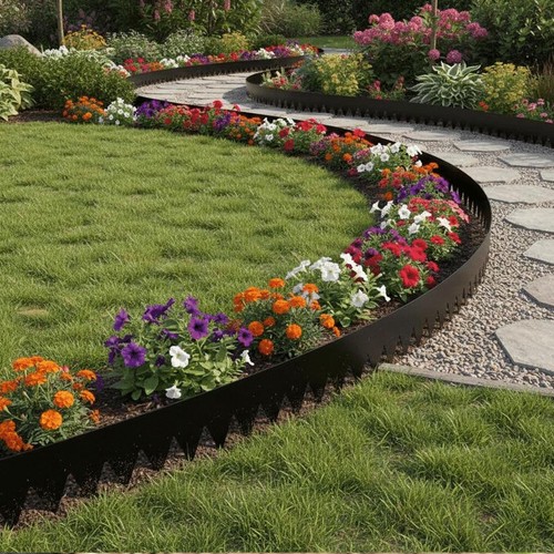 Corten steel lawn edging - lawn, set