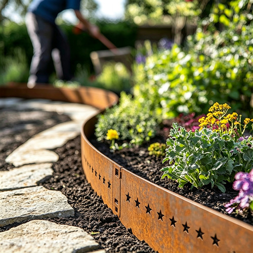 Metal garden edging corten - metal,