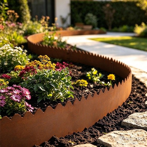 Corten steel lawn - lawn, set