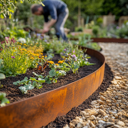 10m edging metal - 10m, garden