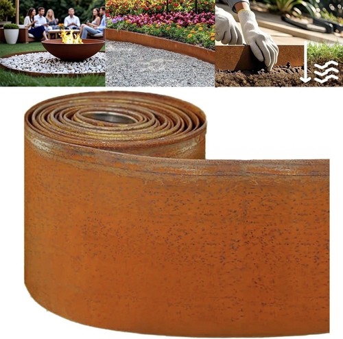 Corten steel lawn edging 10m - steel,