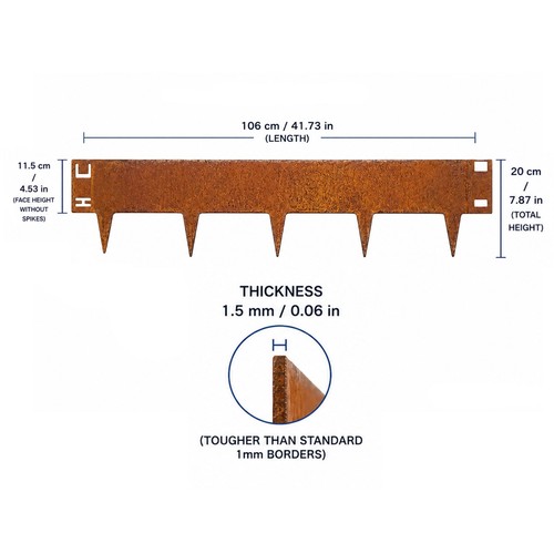 Corten steel lawn - corten, set