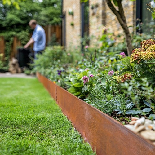 Corten steel lawn - lawn, edging