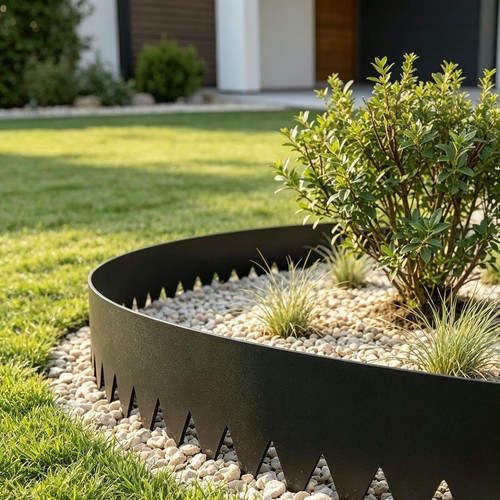 20cm corten steel - x, lawn